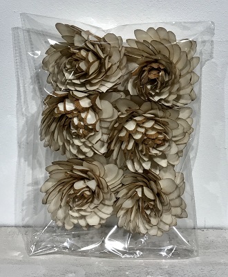 6 pc Sliced Almond Flower Heads 